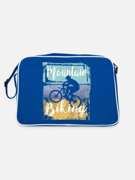 Mountain Biking Vintage Retro Mountain Bike - Retro Bag - blue/white - Back