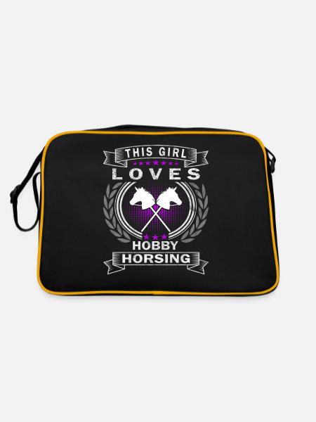 Cette fille adore Hobby Horsing - Hobby Horse - Sac Retro - noir/or - Dos