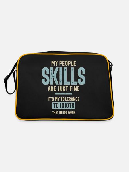 My People Skills Are Fine Funny Sarcasm - Retro Bag - black/gold - Back