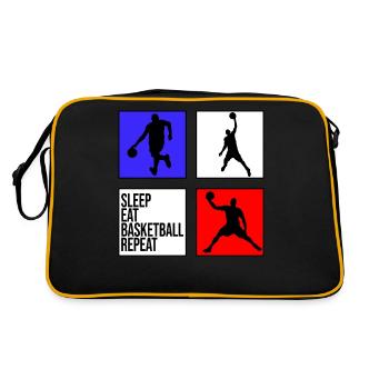 basketball basketball sleep eat basketball repeat - Retro Bag - black/gold - Back