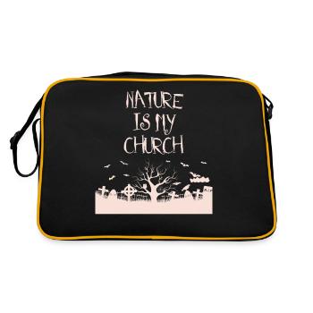 Nature is my church Satanic Satanism - Retro Bag - black/gold - Back