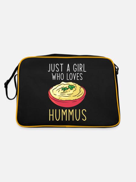 Hummus Just a girl who loves Hummus - Retro Bag - black/gold - Back