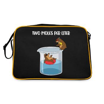 Two Moles Per Liter Chemie Geschenk - Retro Tasche - Schwarz/Gold - Hinten