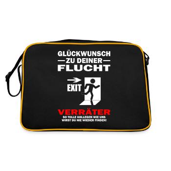 Alles Gute Verräter - Jobwechsel Abschiedsgeschenk - Retro Tasche - Schwarz/Gold - Hinten