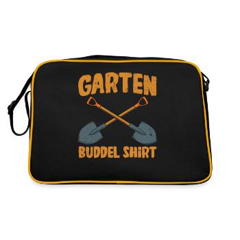 Garten Buddel Shirt Gärtner Hobbygärtnerin - Retro Tasche - Schwarz/Gold - Hinten