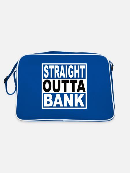 Straigt Outta Bank - Retro Bag - blue/white - Back