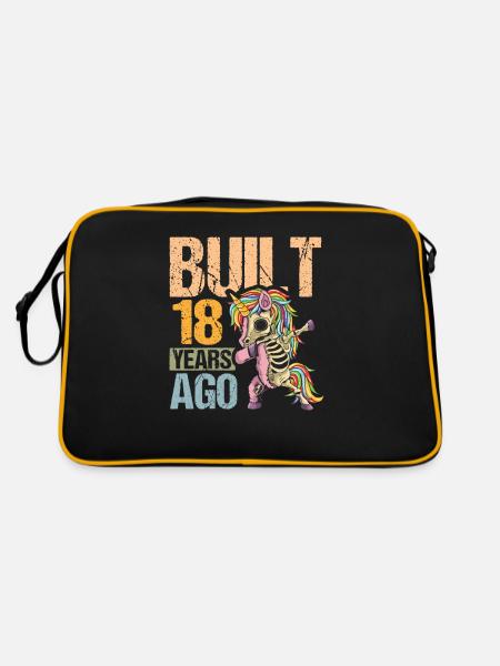 18ème anniversaire Licorne Vintage Cadeau - Sac Retro - noir/or - Dos