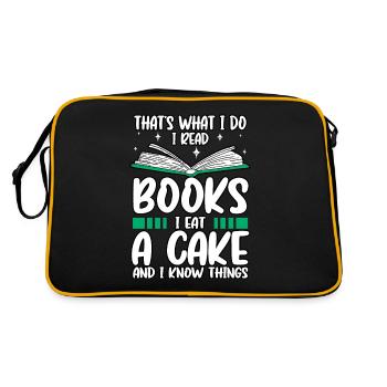 C'est drôle c'est ce que je fais Je lis des livres Je mange des gâteaux - Sac Retro - noir/or - Dos