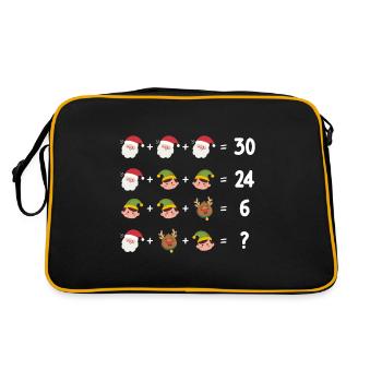 Christmas Math Elves Santa Claus Reindeer - Retro Bag - black/gold - Back