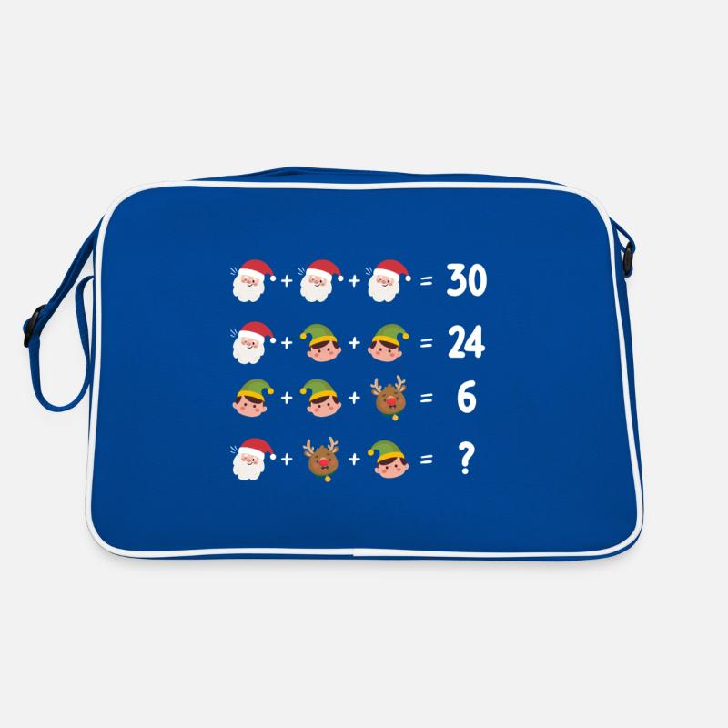 Christmas Math Elves Santa Claus Reindeer Retro Bag