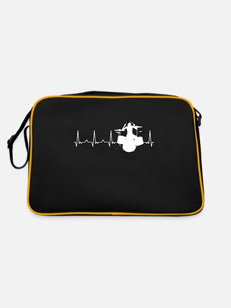 Batteur Heartbeat Pulse Drums Drumstick Groove - Sac Retro - noir/or - Dos
