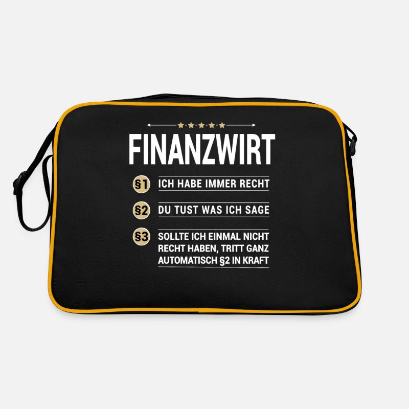 Finanzwirt Beruf meine eigenen Paragraphen - Retro Tasche - Schwarz/Gold
