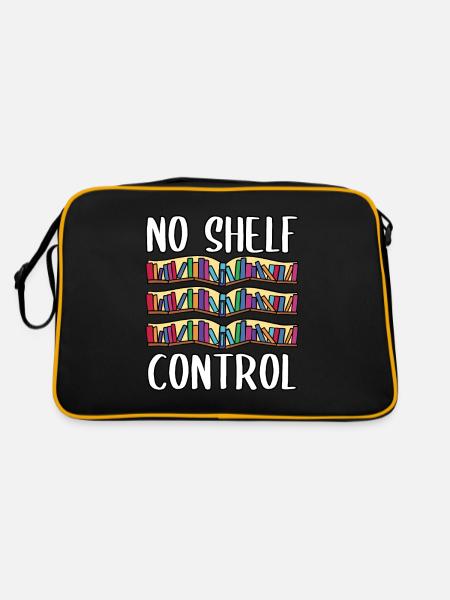 Bookworm No Shelf Control Funny Book Lover Reading - Retro Bag - black/gold - Back
