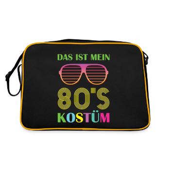 80er Jahre Party Kostüm Retro Geschenk Vintage - Retro Tasche - Schwarz/Gold - Hinten