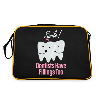 Dentists have fillings to dentists - Retro Bag - black/gold - Back