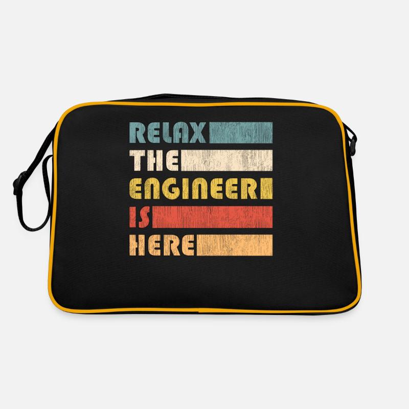 Relax The Engineer für Ingenieure - Retro Tasche - Schwarz/Gold