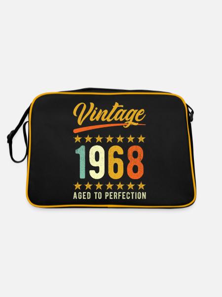 Geburtstag Spruch Né en 1968 - Sac Retro - noir/or - Dos