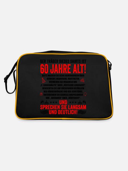 60. Geburtstag lustige Geschenke Männer 60 Jahre - Retro Tasche - Schwarz/Gold