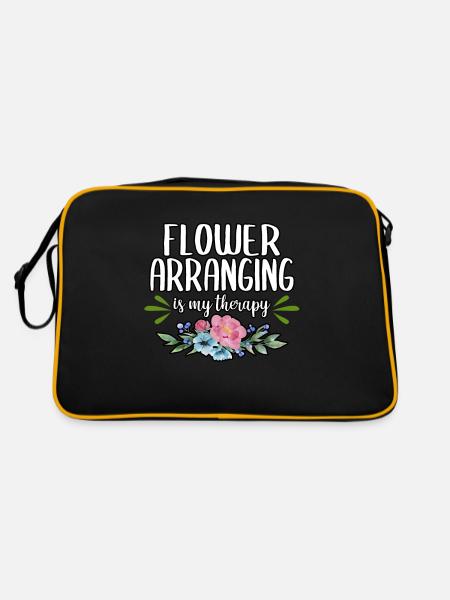Florist Flower Arranging Is My Therapy Flower Shop - Retro Tasche - Schwarz/Gold - Hinten