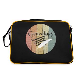 Genealogie Familienforschung Ahnenforschung - Retro Tasche - Schwarz/Gold - Hinten