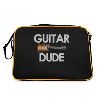 Guitar Dude Music Player Musicien Guitariste Graphiques - Sac Retro - noir/or - Dos