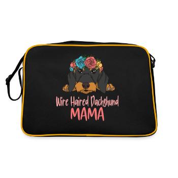 Rough-haired dachshund MAMA - Retro Bag - black/gold - Back