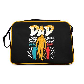 Fier père de jumeaux Papa Fête des pères - Sac Retro - noir/or - Dos