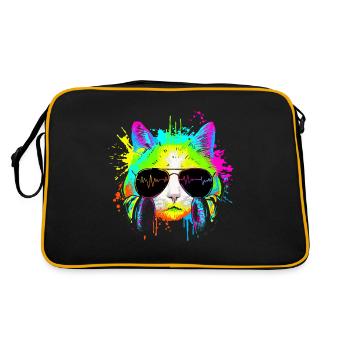 Drôle de chaton Rainbow Rave Musique DJ Cat - Sac Retro - noir/or - Dos