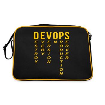 Devops Definition of Technical Computer - Retro Bag - black/gold - Back
