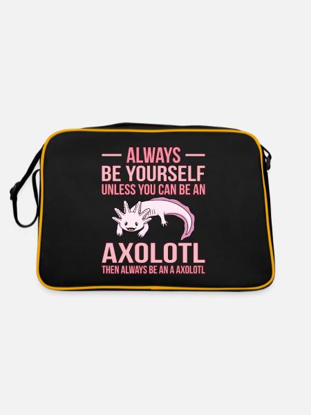 Seien Sie Immer Ein Axolotl Kawaii Lover - Retro Tasche - Schwarz/Gold - Hinten