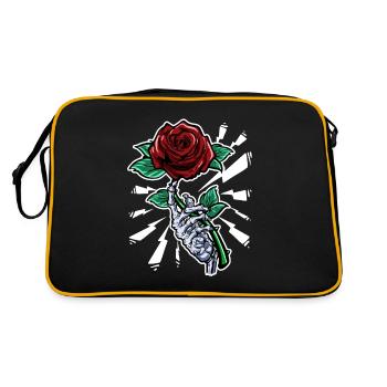 Tatouage Squelette Rose Fleurs Art Corporel - Sac Retro - noir/or - Dos