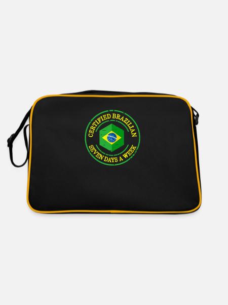 Drapeau Brésilien Certifié Brésilien - Sac Retro - noir/or - Dos