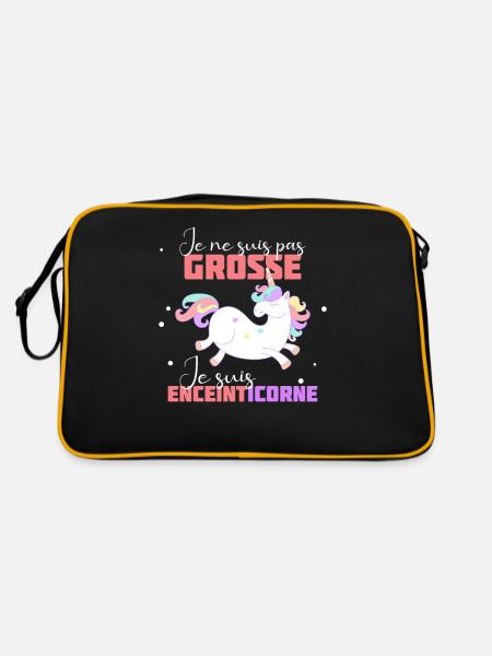Je suis enceinticorne cadeau future maman enceinte - Sac Retro - noir/or - Dos