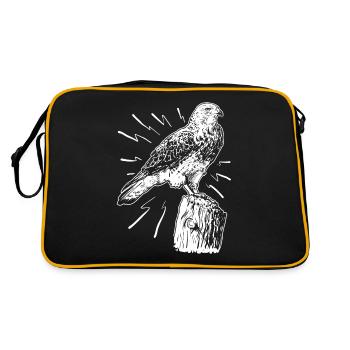 Ornithology Bird Lover Hawk Falcon Eagle - Retro Bag - black/gold - Back