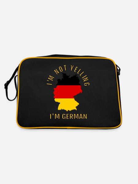 I'M Not Yelling I Am German Germany Germans - Retro Tasche - Schwarz/Gold - Hinten