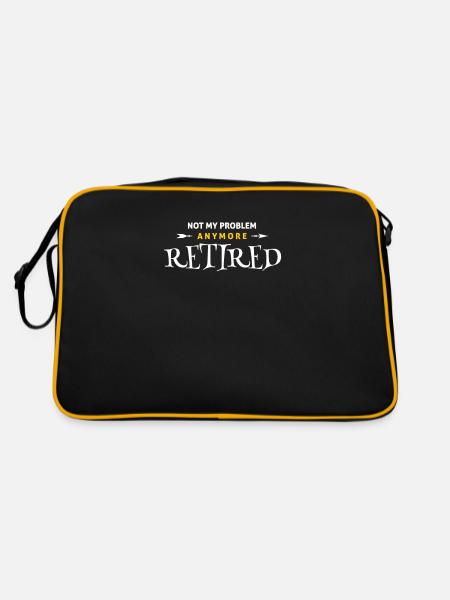Nicht mehr mein Problem Ruhestand Rentner - Retro Tasche - Schwarz/Gold - Hinten