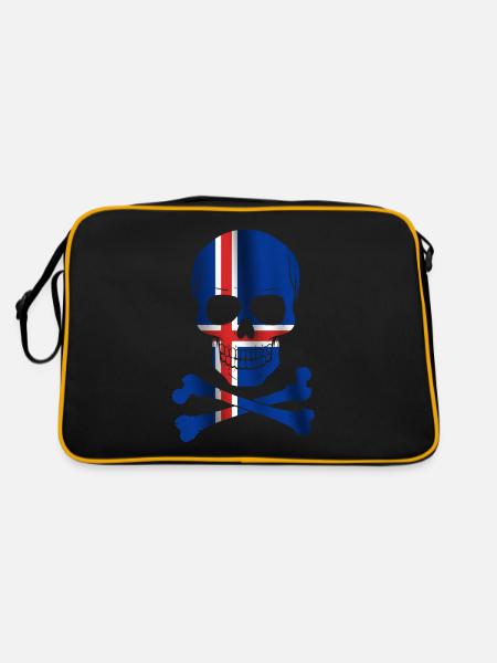 Iceland Flag - Retro Bag - black/gold - Back