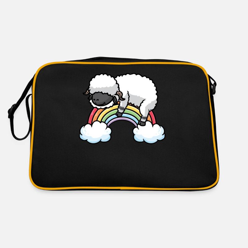 Pyjama arc-en-ciel de mouton à nez noir du Valais - Sac Retro - noir/or
