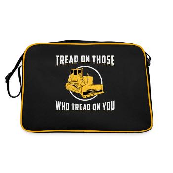 Bulldozer Construction Worker Gift - Retro Bag - black/gold - Back