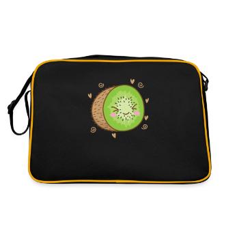 Kiwi tranché fruit fruit animal - Sac Retro - noir/or - Dos