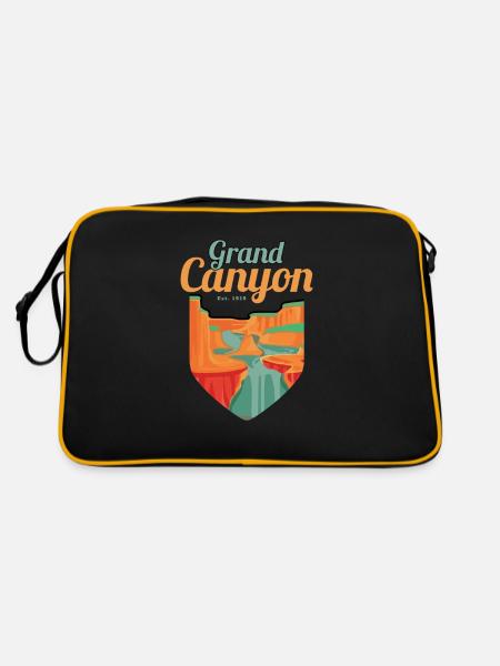 Grand Canyon Nationalpark Arizona - Retro Tasche - Schwarz/Gold - Hinten