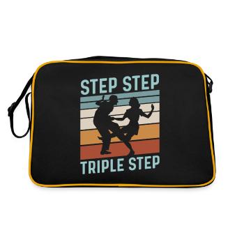 Step Step Triple Step Zitat für einen Lindy Hop - Retro Tasche - Schwarz/Gold - Hinten