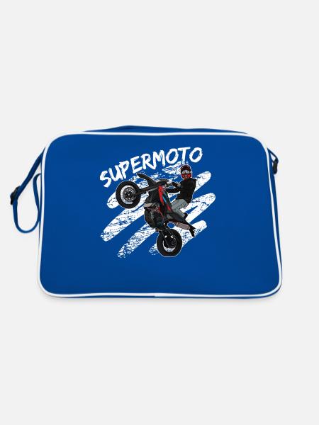 Supermotard / Supermotard / Supermotard Wheelie - Sac Retro - bleu/blanc - Dos