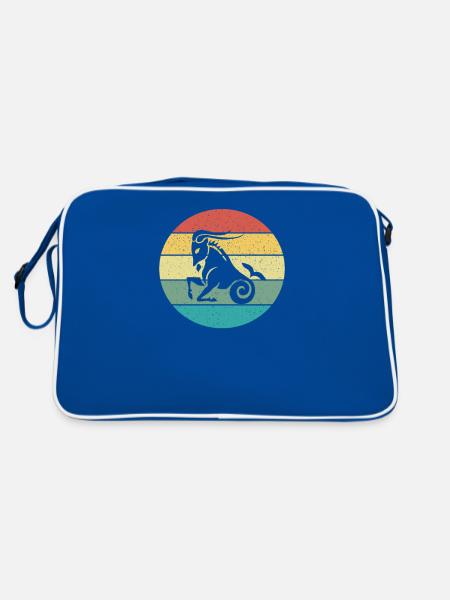 Aquarius Capricorn Sign Retro Vintage - Retro Tasche - Blau/Weiß - Hinten