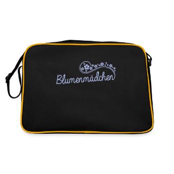 Blumenmädchen Ehe Blumen Kind Hochzeit - Retro Tasche - Schwarz/Gold - Hinten