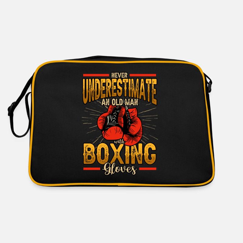 Never Underestimate An Old Man With Boxing Gloves Retro Tasche