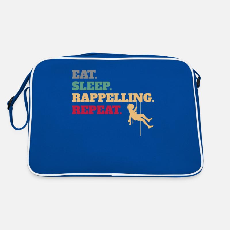 Eat Sleep Rappelling Repeat Retro Bag