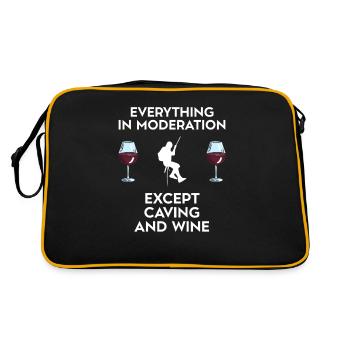 Caving And Wine - Retro Bag - black/gold - Back