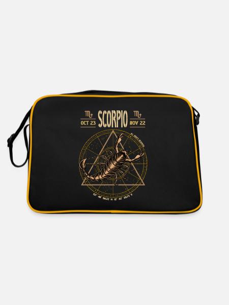 Signe du zodiaque Scorpion Horoscope Astrologie - Sac Retro - noir/or - Dos