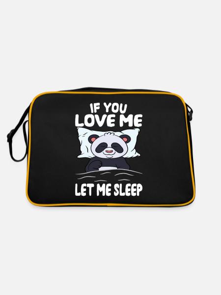 Lass Mich Schlafen Panda - Retro Tasche - Schwarz/Gold - Hinten